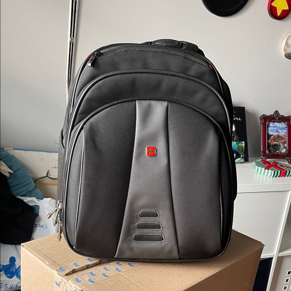 Vintage SwissGear Charcoal Grey/Black Backpack